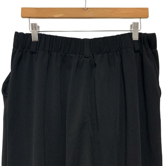 Halara High Waisted Wide Leg Pants Size XL Tall Waffle Fabric Pleated Black - Picture 12 of 16
